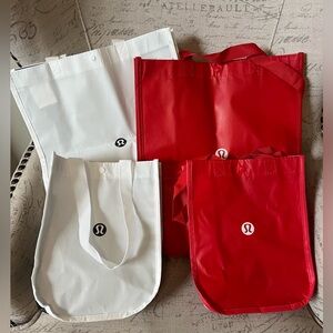 4 Lululemon Reusable Bags red/white